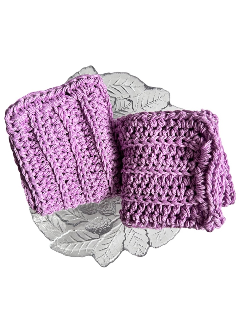 Hand Crafted Colorful Lavender Cotton Crochet All Purpose Dish or Wash Cloths